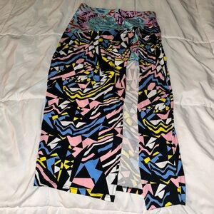 Thigh split multi colored skirt